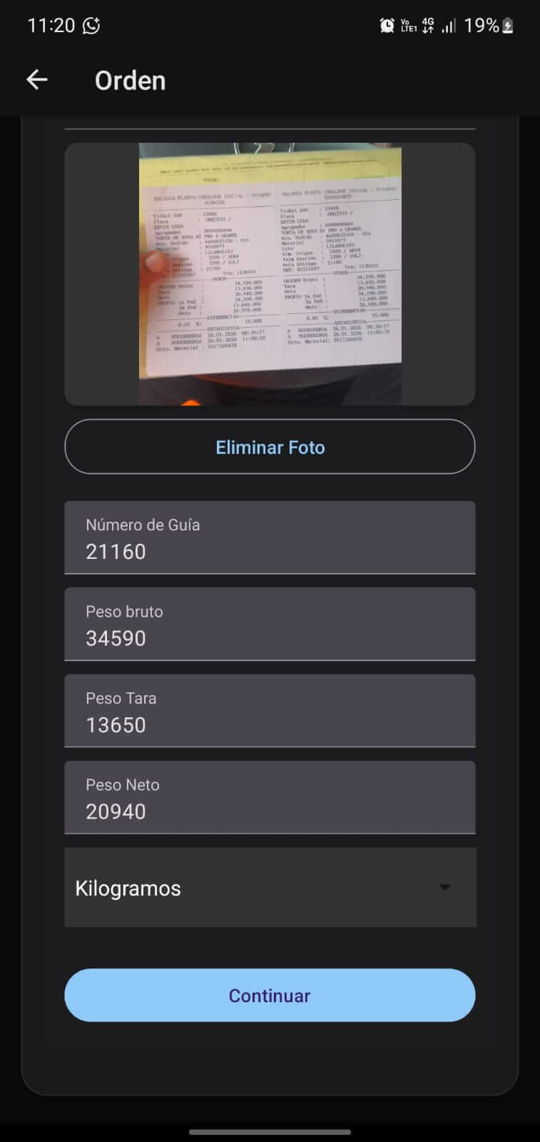 App Grain Link - Pantalla 1